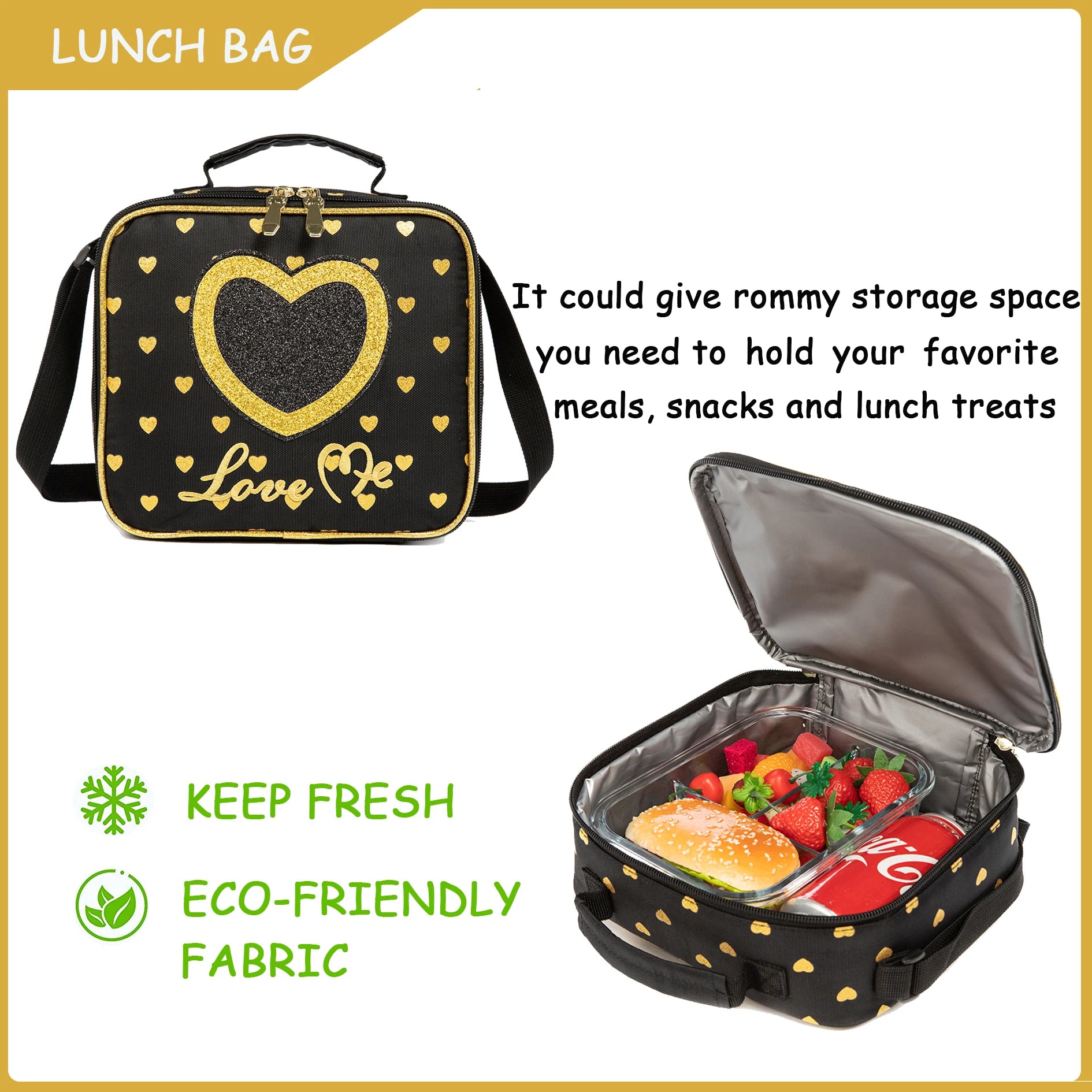 Girls School Backpack With Lunch Bag And Pencil Case - Smarsty