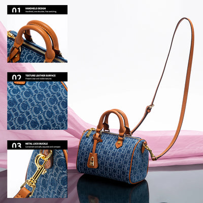 Women Shoulder Bag 2025 Cowboy Splicing Pillow Handbag - Smarsty