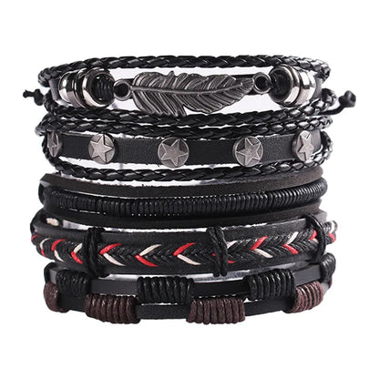 Viking Leather Bracelet For Men Adjustable Skull Design - Smarsty