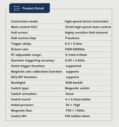 Hot Swappable Mechanical Keyboard Magnetic Axis 8K Return