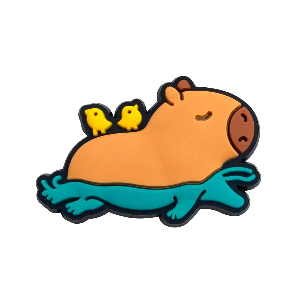 20Pcs Capybara Series Shoe Charms For Slides Sandals, PVC Shoe Decorations Accessories For Christmas Birthday Gift Party Favor