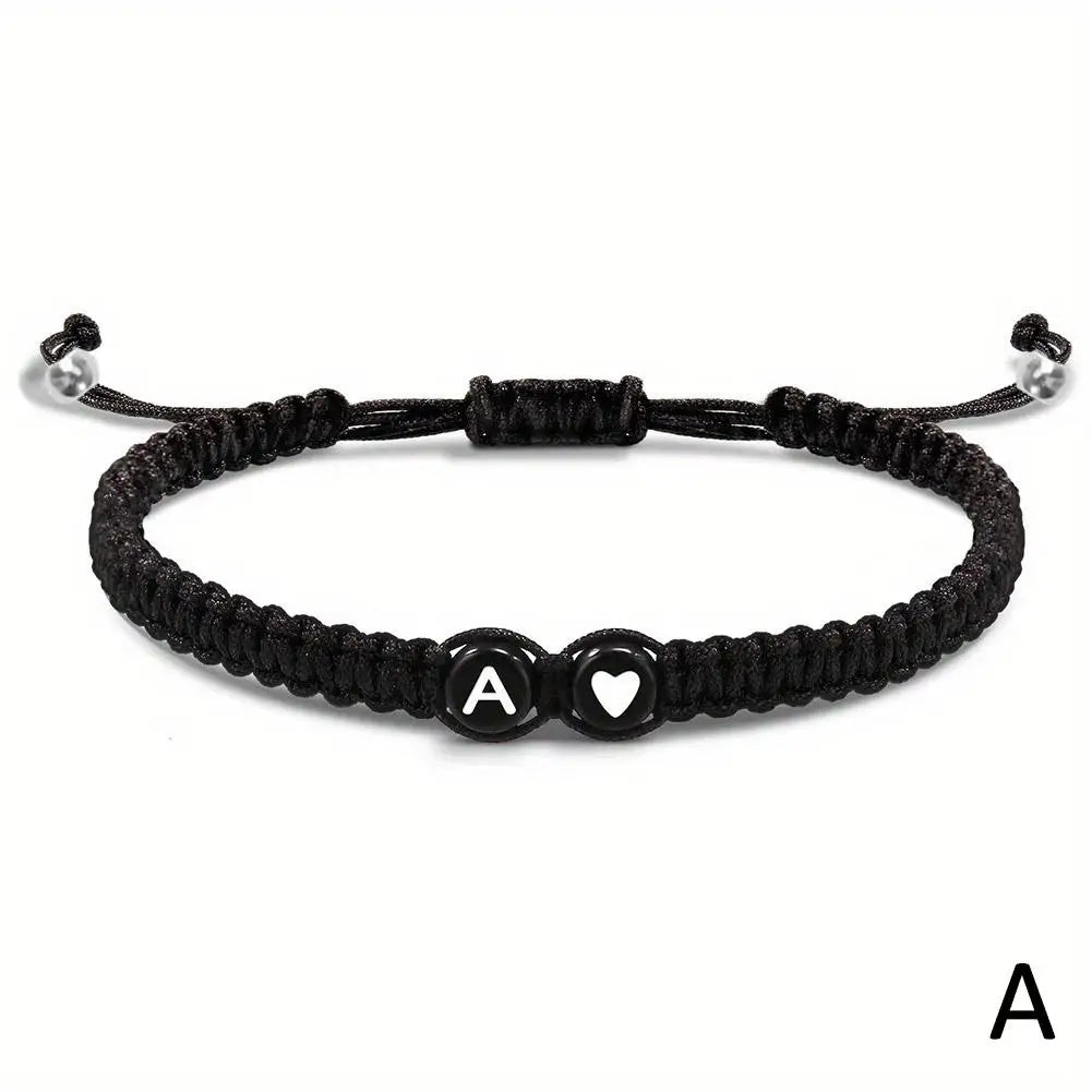 Handmade Adjustable Heart Bracelets A-Z Initials for Friendship - Smarsty