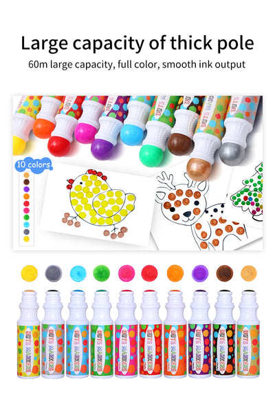 Ohuhu Washable Large Dot Makers Bingo Pen Mini Graffiti Flowing Pen Washable Paint Signature Pen Watercolor Pen Painting Tools - Smarsty