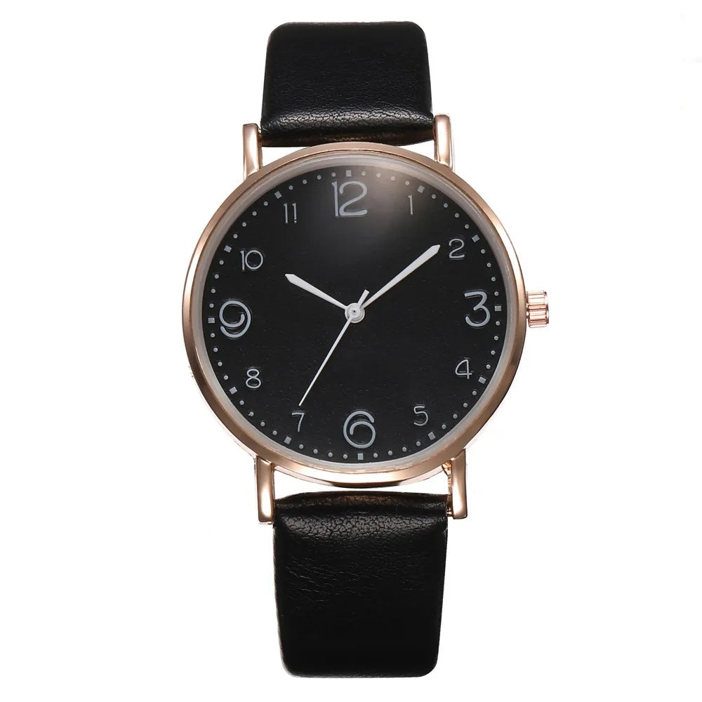 Women Casual Leather Analog Watch with Arabic Numbers - Smarsty