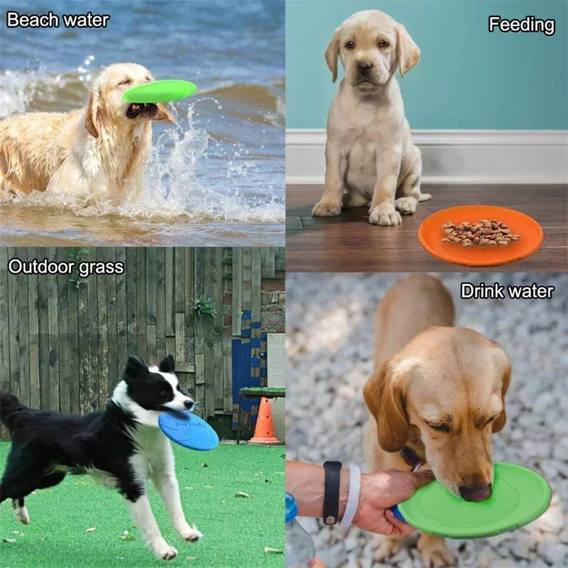 Multicolor Silicone Dog Frisbee Toy for Interactive Fun - Smarsty
