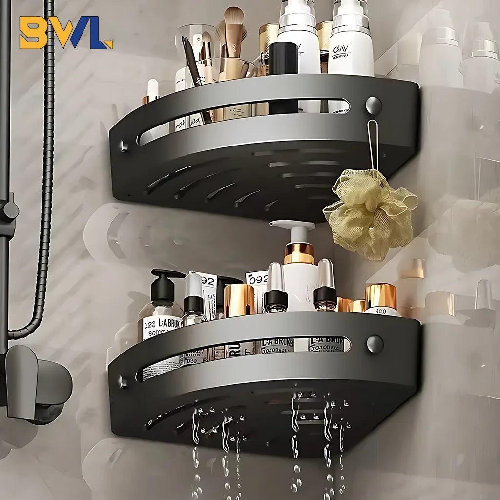 2PCS No Drill Bathroom Shelves for Easy Storage - Smarsty