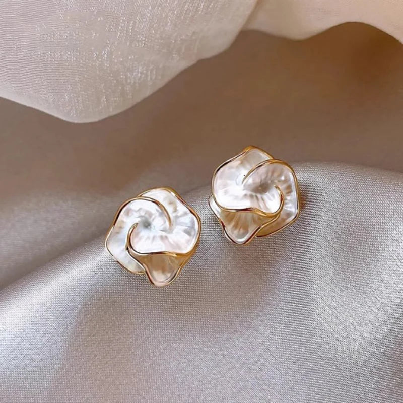 Delicate Camellia Stud Earrings For Women Floral Gift - Smarsty