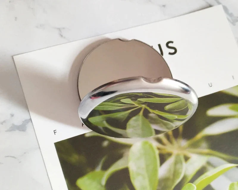 Portable Stainless Steel Makeup Mirror with Foldable Design - Smarsty
