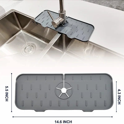 Kitchen Gadgets Silicone Faucet Absorbent Pad Shelf Sink Splash Catcher Countertop Protective Mat Bathroom Drain Mat Acceesories by Smarsty