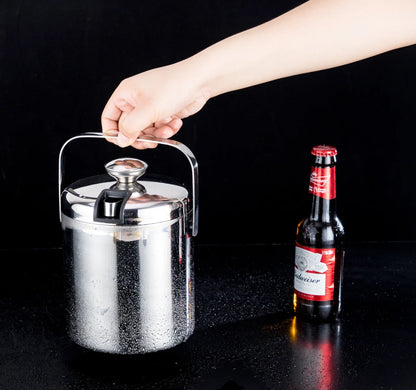 Portable Stainless Steel Ice Bucket for Outdoor Parties - Smarsty