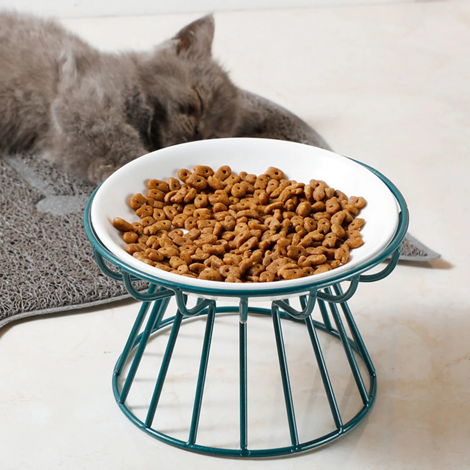 Ceramic Cat Food Bowl with Whisker-Friendly Design - Smarsty