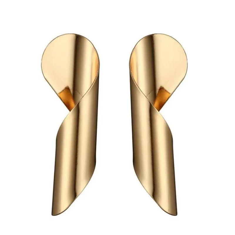 Gold Metal Drop Earrings with Irregular Heart Design for Women - Smarsty