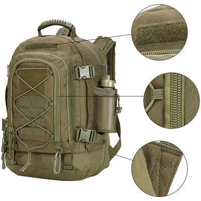 LQARMY 65L Outdoor Tactical Backpack Men's Outdoor Hiking Bag Large Capacity Military Army Bags Travelling Camping Rucksack