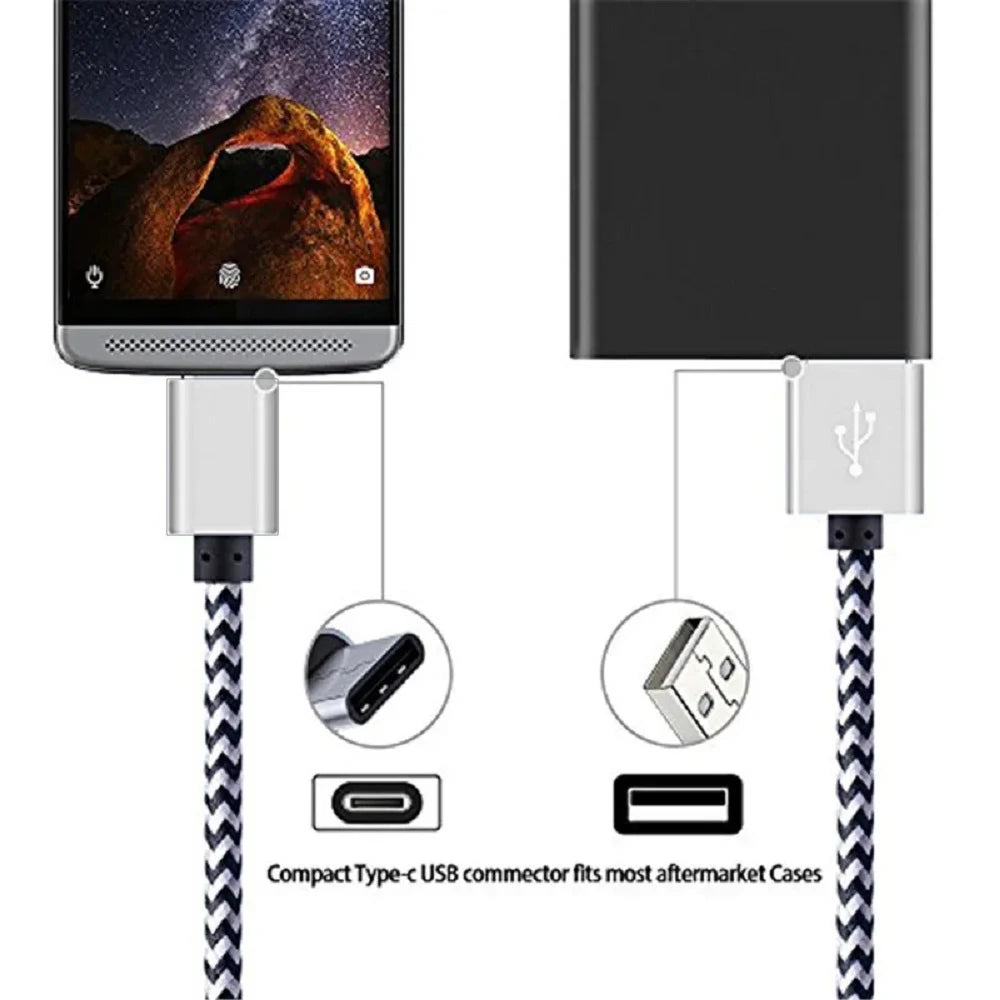 USB Type C Cable 2.4A Fast Charging Nylon Braided - Smarsty