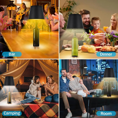 Wireless Touch Control Bottle Lamp with Dimmable Colors - Smarsty