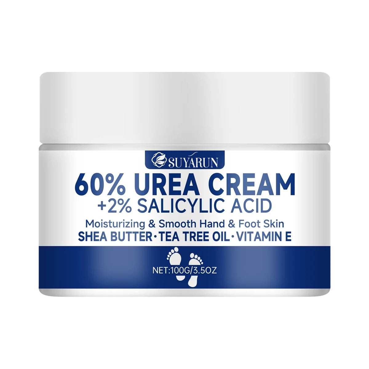 SUYARUN 60% Urea Foot Cream for Cracked Heels & Dry Skin - Intensive Moisturizing Treatment, Callus Remover, Diabetic Foot Care. - Smarsty