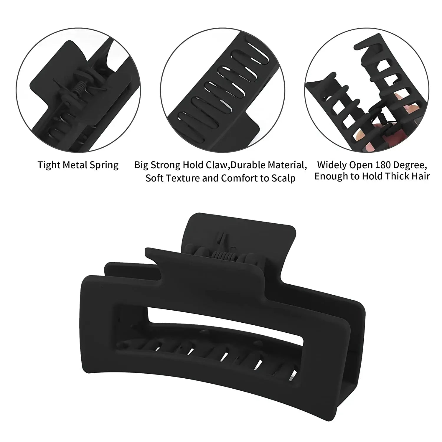 4 Piece Claw Clips Women Nonslip Fashion Set Coffee Black - Smarsty