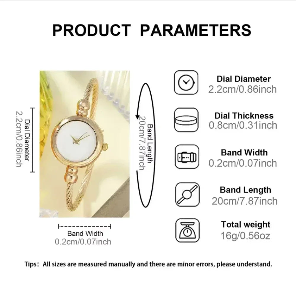 Luxury Gold Bangle Bracelet Watch for Women - Smarsty