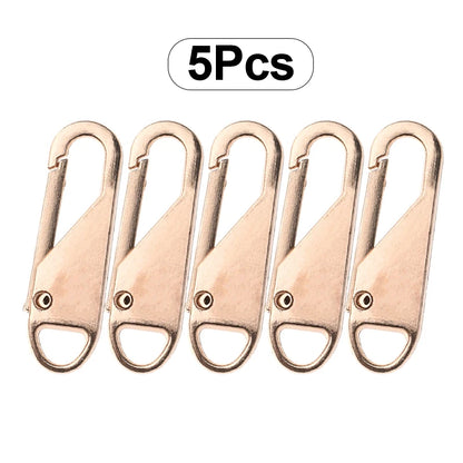5pcs Universal Replacement Zipper Slider Metal Alloy Removal Zipper Puller Luggage Bag Zip Head DIY Craft Sewing Tool Repair Kit - Smarsty