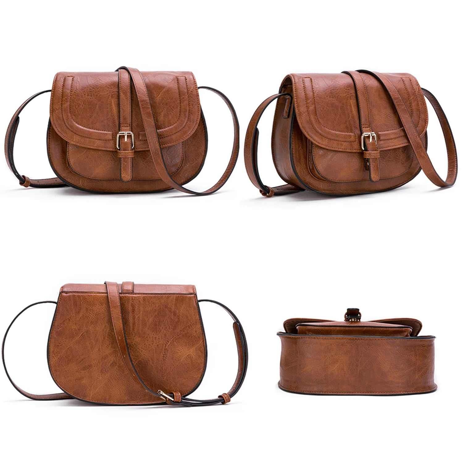 Boho Faux Leather Crossbody Bag For Women With Strap - Smarsty