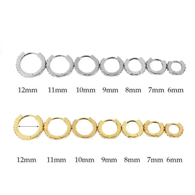 Stainless Steel Crystal Zirconia Small Huggie Earrings - Smarsty