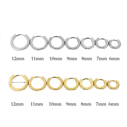 Stainless Steel Crystal Zirconia Small Huggie Earrings - Smarsty