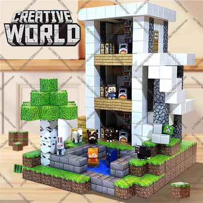 Magnetic Building Blocks Mine World Magnet Cube Set for Boy Girl Kid Age 3+ DIY Model Children STEM Educational Sensory Toy - Smarsty