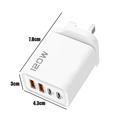 120W 4 Port USB C Charger With Fast Charging Powerhouse - Smarsty