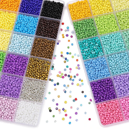About 5200Pcs24 Grid Rice Bead Box Handmade DIY Jewelry Bracelet Earrings Kandi Jewelry Accessories Materials - Smarsty