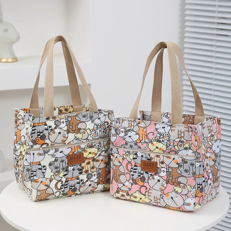 Insulated Cartoon Print Lunch Bag Large Capacity Everyday - Smarsty