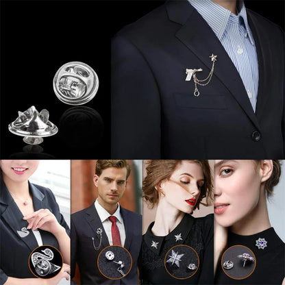 100Pc Metal Locking Pin Backs Secure Brooch Bases Pack - Smarsty