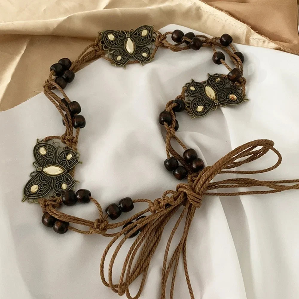 Bohemian Butterfly Tassel Waist Chain Adjustable Belt - Smarsty