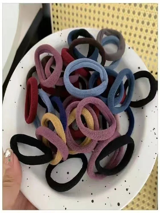 High Elastic Nylon Hair Bands 100 Pack Soft No Damage - Smarsty