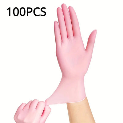 100/50/20PCS Light Pink Disposable Nitrile Gloves Waterproof Anti-static Durable Light Pink Gloves For Kitchen Cooking Tools - Smarsty