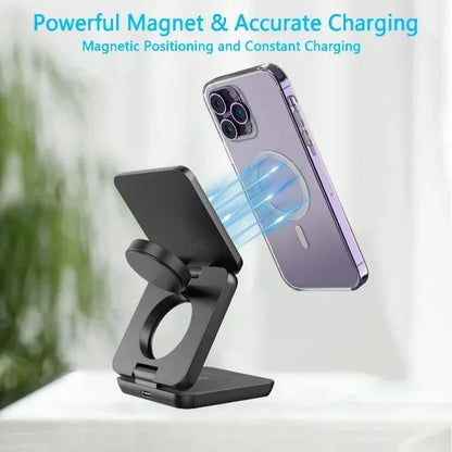 Foldable 3 In 1 Wireless Charger For iPhone And Watch - Smarsty