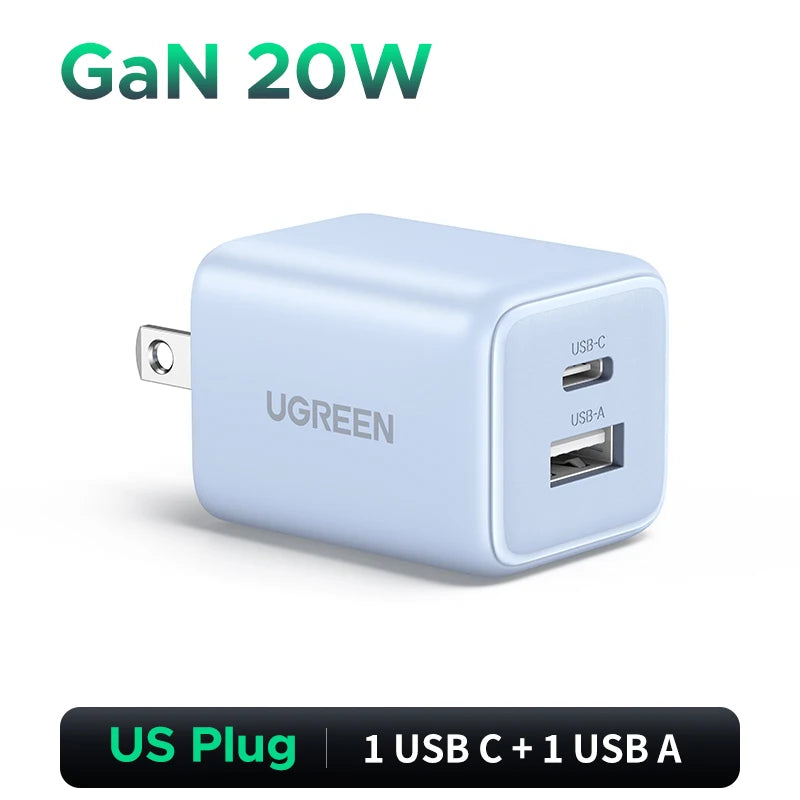 20W GaN USB C Charger PD3 Quick Charge Mini Compact - Smarsty