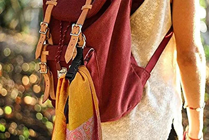 Holiday Travel Portable Black Nylon Suitcase Hanging Bag with Zinc Alloy Hiking Buckle Strap with External Hook Strap