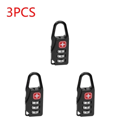 Outdoor Backpack Handbag Zipper Lock Anti Theft Portable Mini Combination Code Number Lock for Travel Backpack Accessories