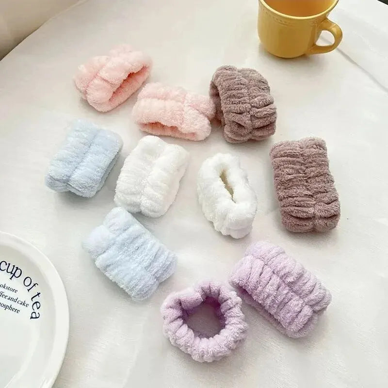 Absorbent Waterproof Face Wash Wristbands And Headband Set - Smarsty