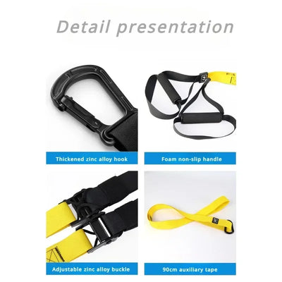 Suspension Training Strap Fitness Strength Power Suspension Trainer Adjustable Yoga Strap Wall Mount Professional Trx Tensioner by Smarsty