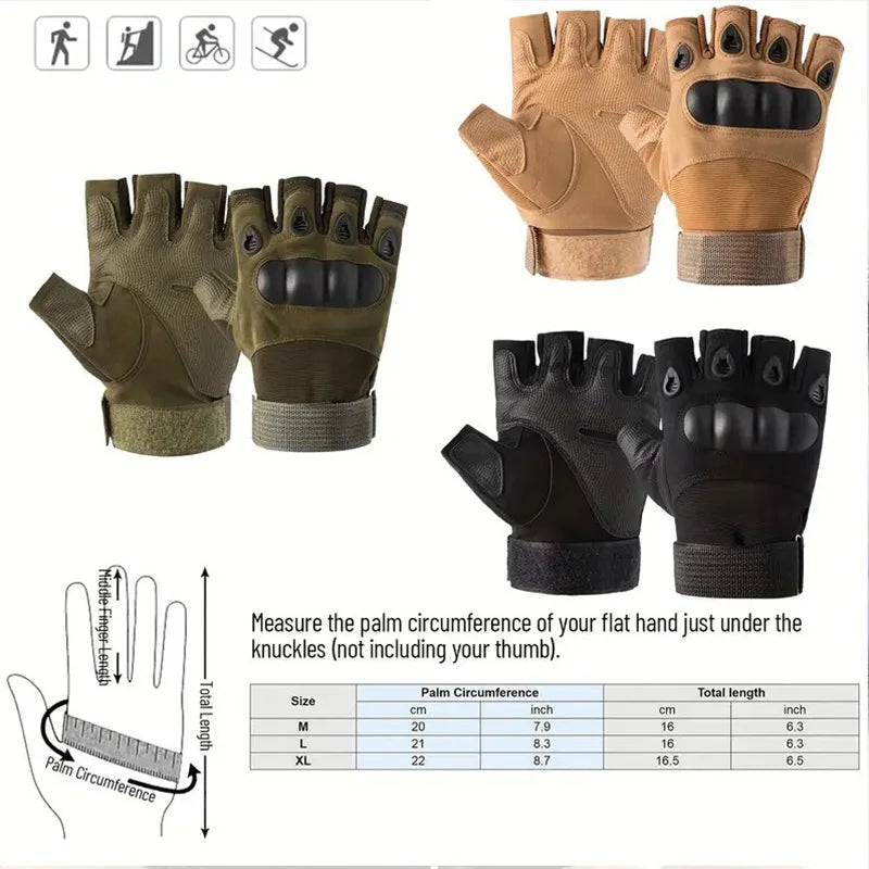 Tactical Fingerless Gloves for Men Outdoor Sports - Smarsty
