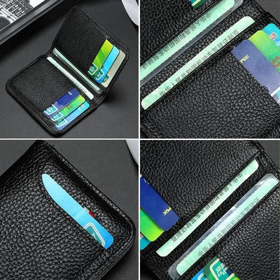 Portable Super Slim Soft Wallet for Men PU Leather Mini ID Credit Card Wallet Purse Card Holders Wallet Thin Small Short Wallets - Smarsty