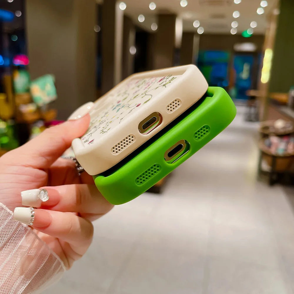 Floral Silicone Case For iPhone Shockproof And Non Slip - Smarsty