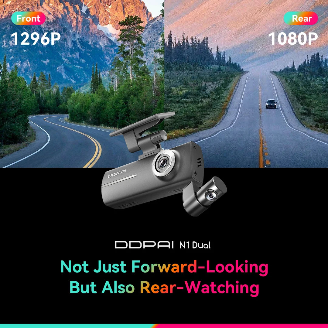 Dual Front And Rear Dash Cam With Night Vision 1296P - Smarsty
