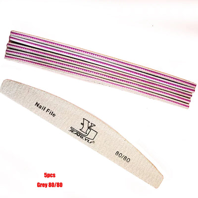 5Pcs Nail File Set with Colorful Grit Options - Smarsty