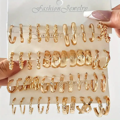 Vintage-Inspired Small Hoop Earring Set for Women - Smarsty