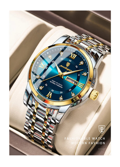 POEDAGAR Luxury Waterproof Men's Watch with Luminous Dial - Smarsty