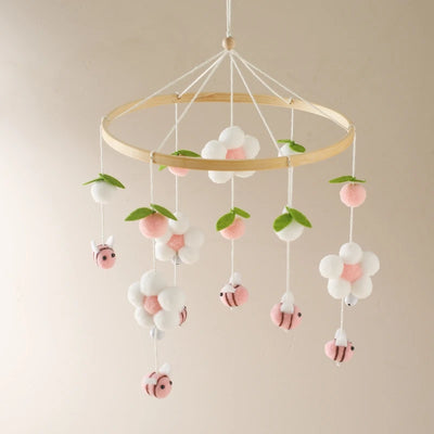 Baby Crib Mobile Bed Bell Rattle Toys Wooden Crochet Stars Pendant Bed Bell Toys Newborn Comfort Crib Bracket Hanging Toys Gifts by Smarsty