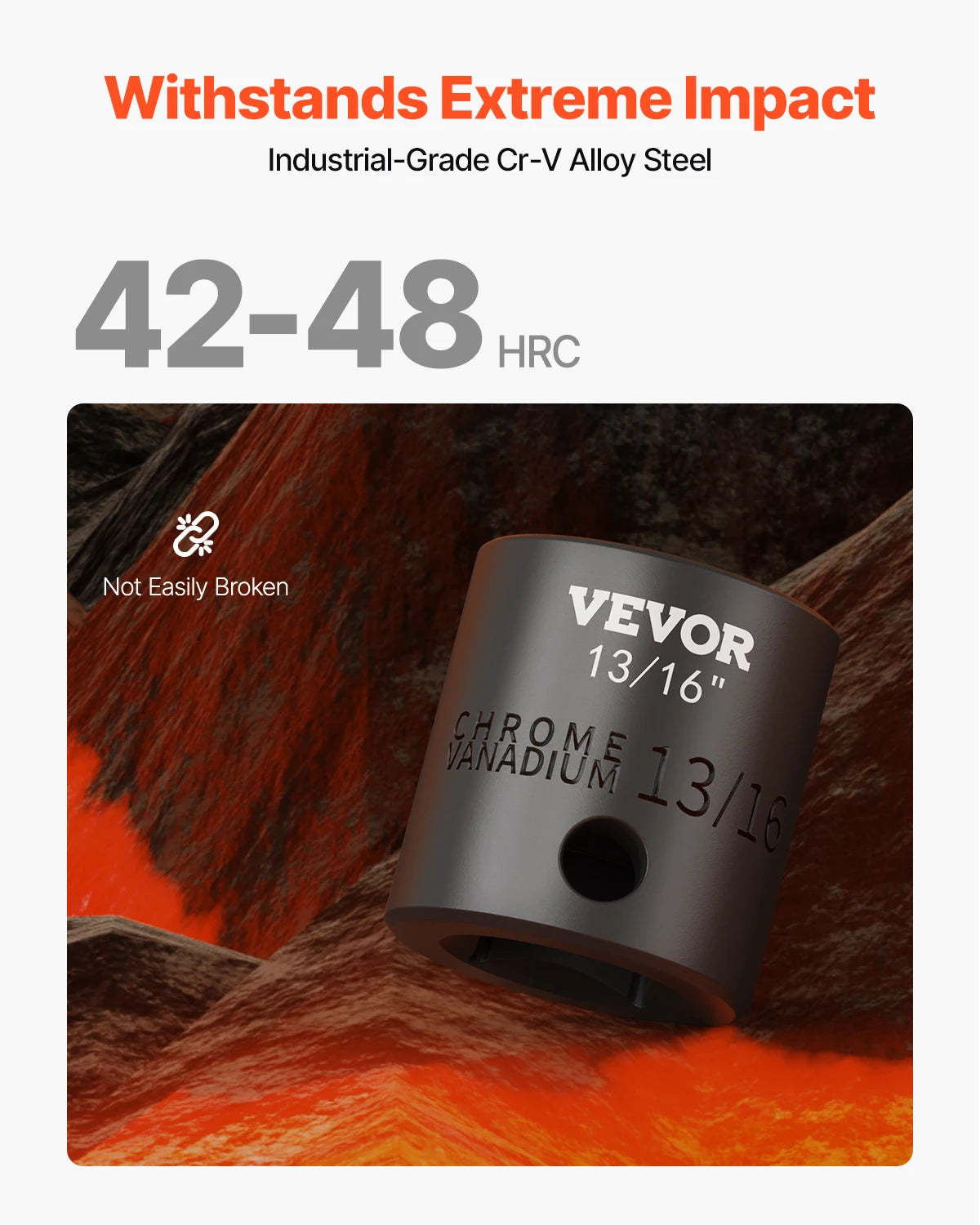 SucceBuy Impact Socket Set 1/2 Inches 19 Piece Impact Sockets Standard Socket Assortment 1/2 Inches Drive Socket Set