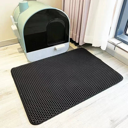 Large Cat Litter Mat Waterproof Double Layer Non Slip Litter Box Tray Pad Washable Durable Pet Toilet Training Mat - Smarsty